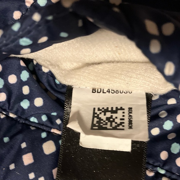 The North Face Mossbud Swirl Reversible Jacket, Navy/Cream - Size 5T (GUC) - Picture 6 of 14